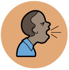 Picture of a person coughing