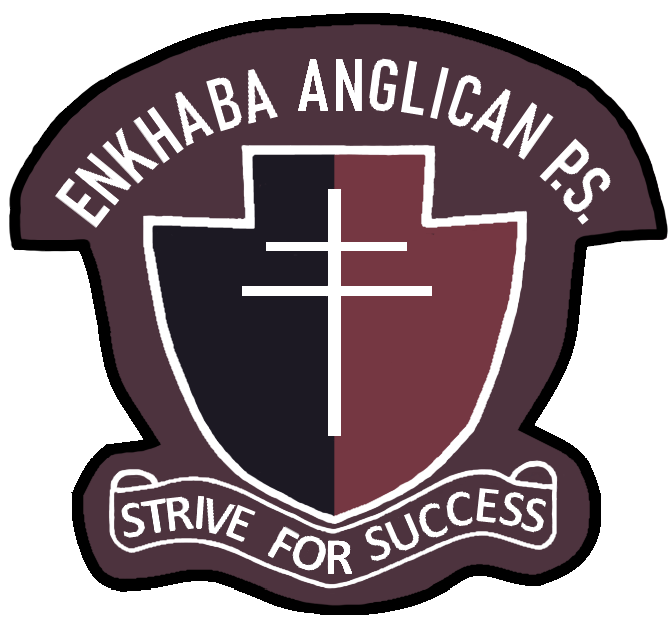 Badge for the Enkhaba Anglican Primary School. Their slogan is Strive for Success.